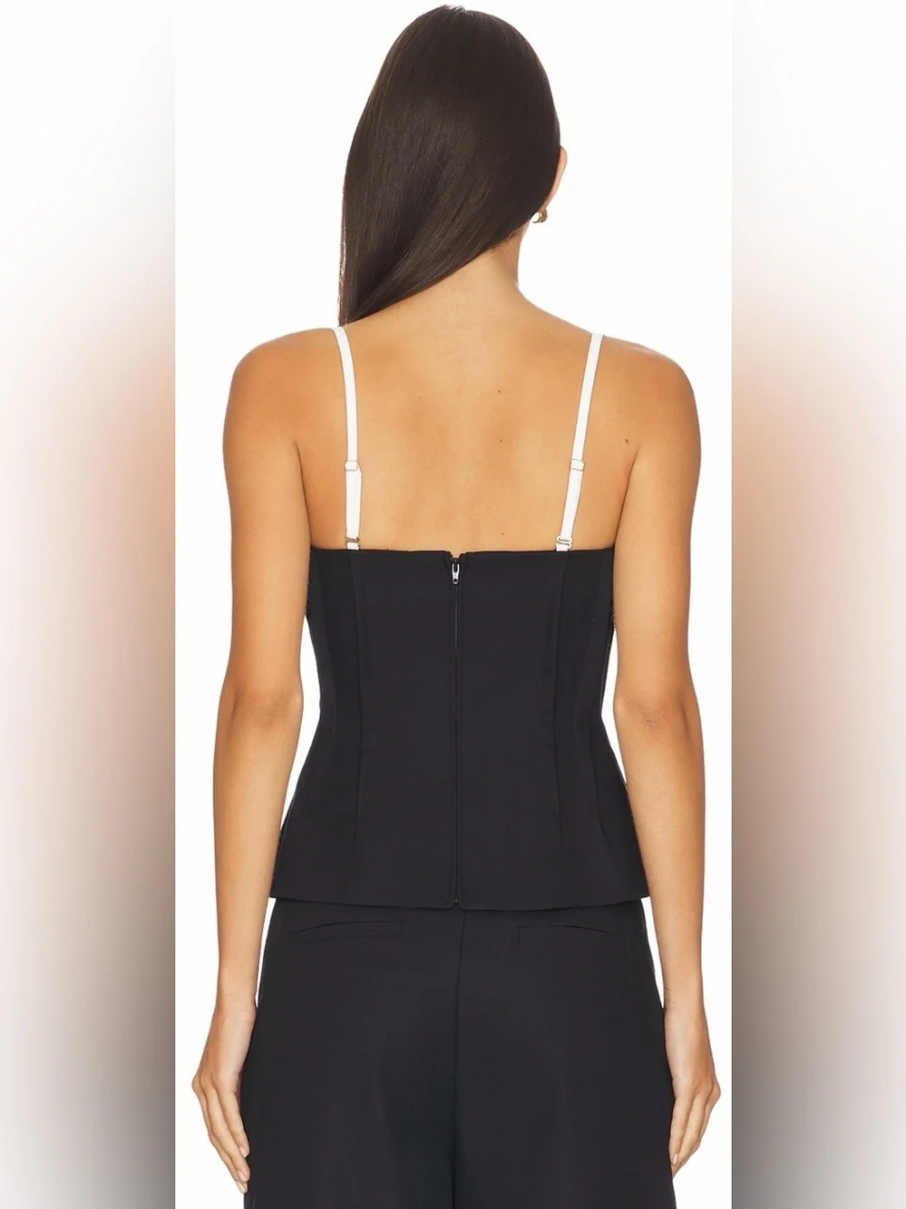 SIMKHAI Charlee Bustier Top in Black and White